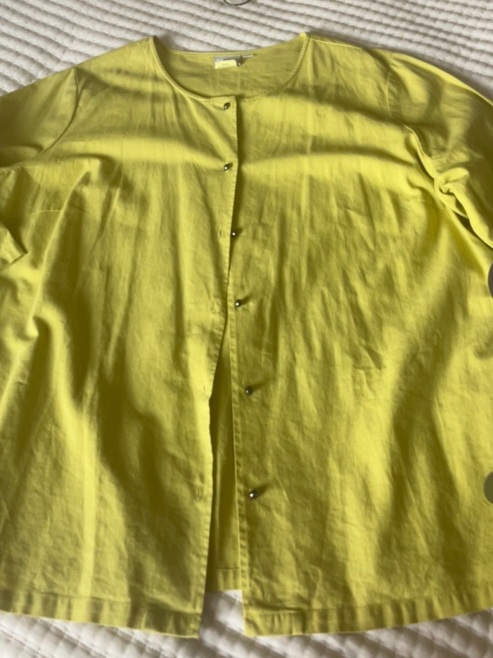 Hot Cotton Blouse Tunic Top Cotton Linen Blend 3/4 Sleeve Chartreuse 3X
